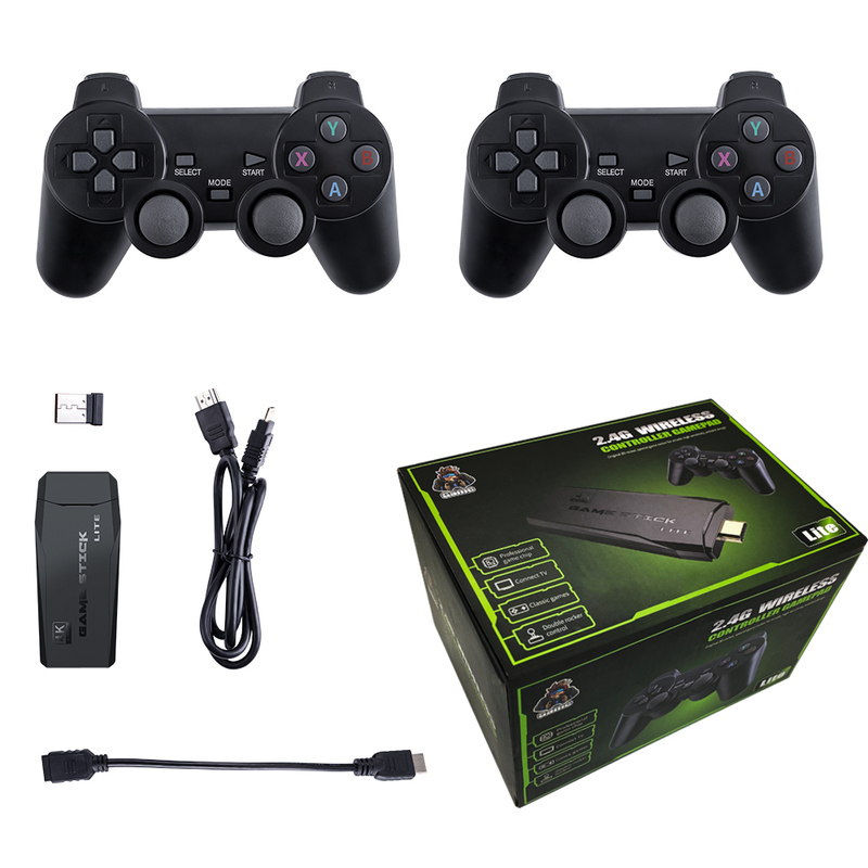 Videospielkonsole 64G Eingebaute 10000 Spiele Retro Handheld-Spielkonsole Wireless Controller Game Stick Für PS1/GBA Kind Weihnachtsgeschenk_voghion.com