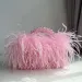 New Pearl Bead Bag With Feather Fur Designer Brand Clear Acrylic Crystal Tote Handbag Women Handmade Party Purse_voghion.com