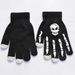 Winter Halloween Skull Claw Pattern Luminous Knitted Touch Screen Gloves Night Glow Performance Props Gloves_voghion.com