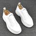 Printemps nouvelle tendance coréenne en cuir de vachette INS réseau rouge petit tableau blanc chaussures légères pour hommes_voghion.com
