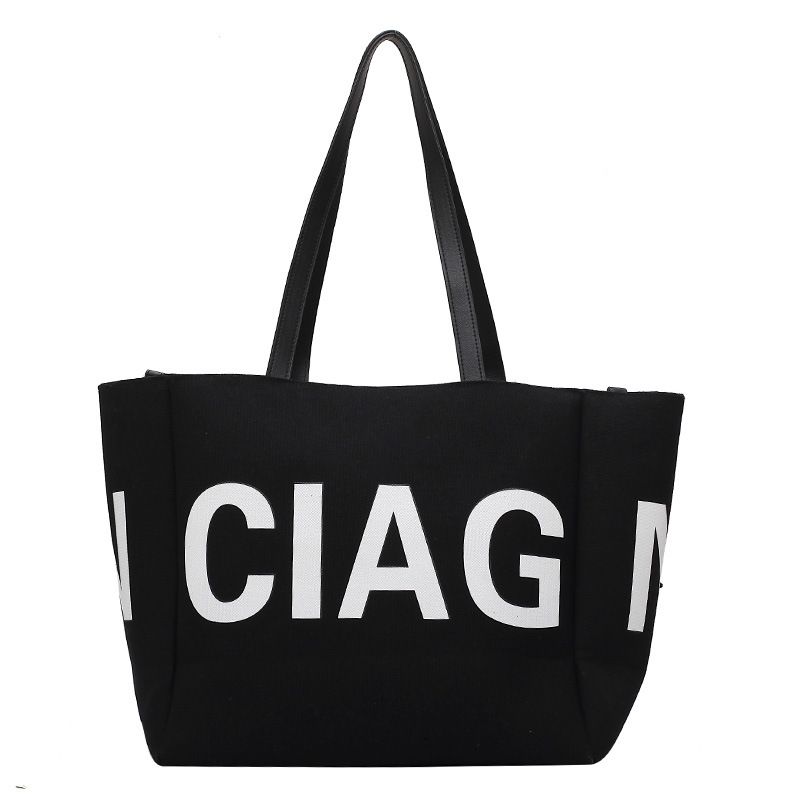 Borse per donna nuova borsa tote portatile in tela con lettera di moda Borsa per la spesa da donna semplice borsa a tracolla per studenti in stile coreano_voghion.com