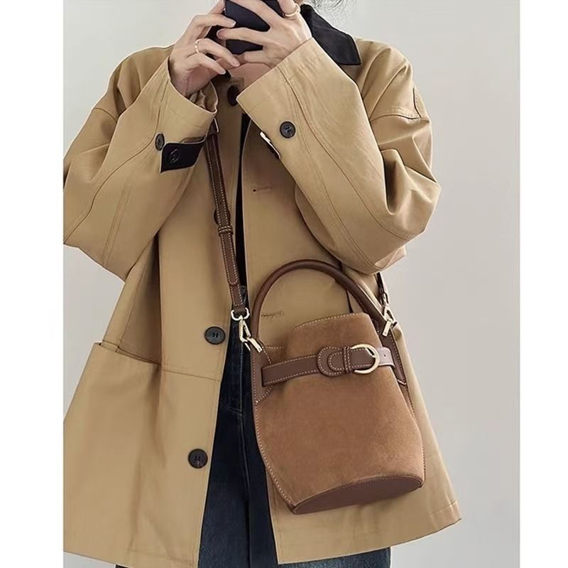 Borsa a secchiello in pelle opaca Niche Design da donna, piccola borsa a tracolla in stile Ins per spartiti musicali, borsa da viaggio per mamme_voghion.com