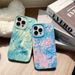 3D Plissee Tinte Malerei Blume für iPhone 15 14 Pro Max Telefon Gradient 13 Wasser Aufkleber 12 Soft Case_voghion.com