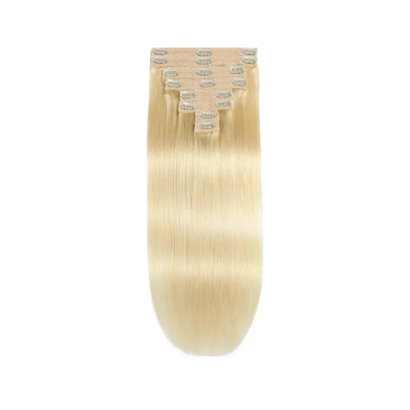 613 Blonde Bone Rovné Lidské Vlasy Bundles 16-24 Clip In Prodlužování vlasů Brazilian Real Natural Pro ženy_voghion.com