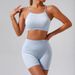 LazyZoom Zhejin Nahtloses Set für Damen, Push-Up-BH, Lauf-Fitness-Top, Camisole-Yoga-Kleidung, Shorts_voghion.com