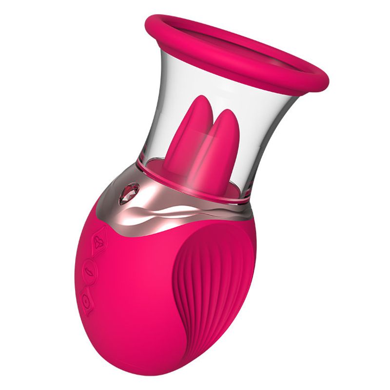 Masturbador femenino con lengua rosa, estimulación del clítoris, lamido de pezones, succión de pecho, masaje, juguete para adultos_voghion.com