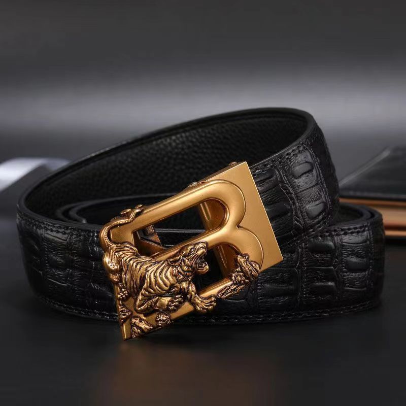 Kledingaccessoires Gespriem Koeienhuid Glanzend Groot Krokodillenpatroon Casual riem Herenpersoonlijkheid Zakelijke riem_voghion.com