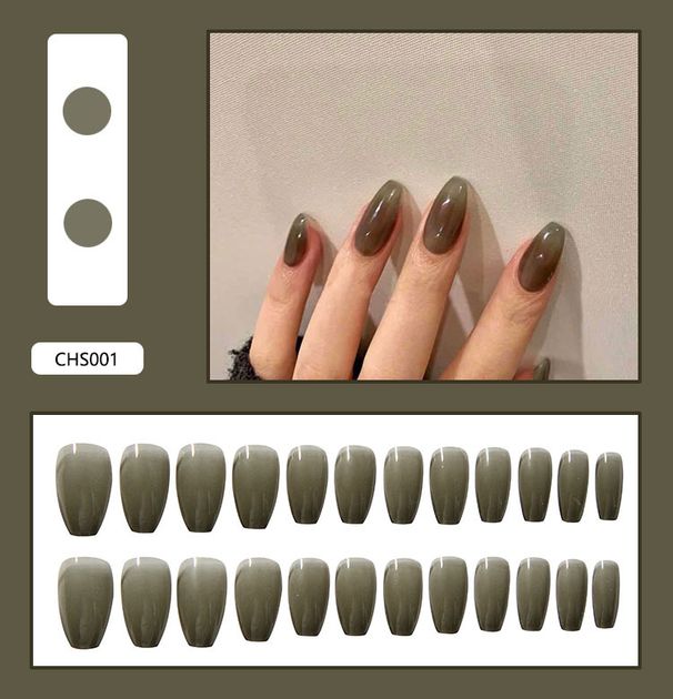 European And American Solid Color Nail Wearing Nail Patches Finished Nail Patches Ballet Armor Trapezoidal Distinctive Translucent_voghion.com