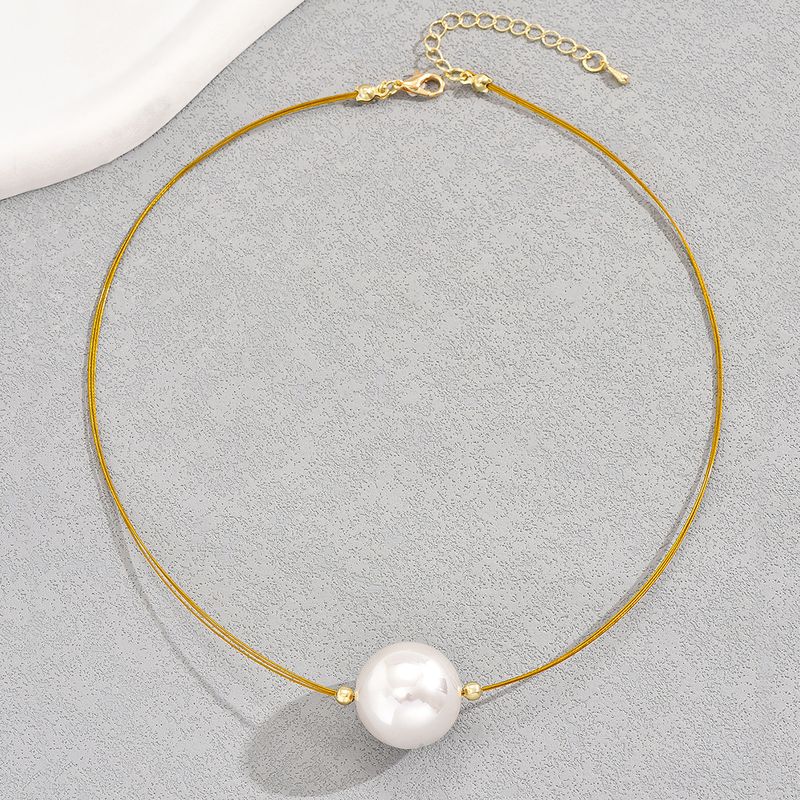 Collana di perle retrò francese, collana con ciondolo a doppio strato, personalità femminile, collana leggera di lusso con design di nicchia e catena a clavicola_voghion.com