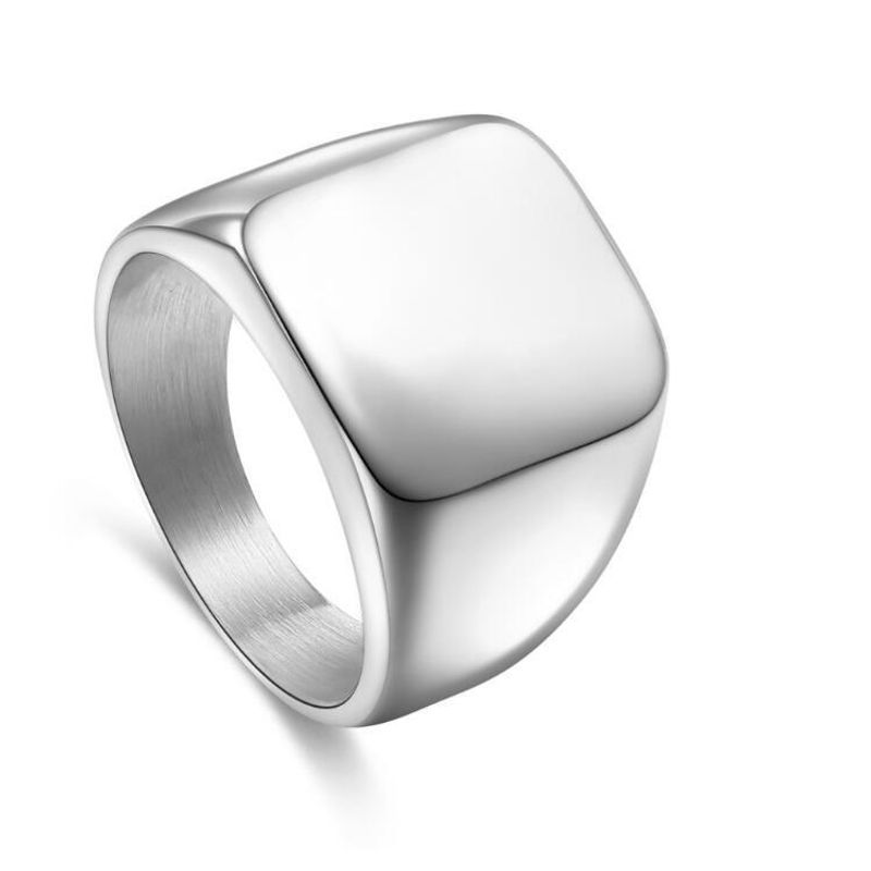 Smykker nå tilgjengelig i partier Titanium stål dominerende retro solid hel diamant polert rustfritt stål ring kan graveres menn_voghion.com