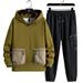 Härekleeder Fréijoer an Hierscht fir Männer, koreanesche Stil, Moud, grouss Gréisst, Kapuzenpullover, locker a komfortabel Jogginghosen, komplett Set_voghion.com