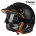 Certyfikowany kask motocyklowy 3C Retro 3/4 z Bluetooth – Prawdziwy skórzany kask z PU do skuterów i cruiserów – Styl vintage dla mężczyzn i kobiet_voghion.com