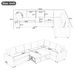 124.8"L-shaped Sofa Convertible Sofa Bed Pull Out Sofa Sleeper With Two Back Pillows, Two USB Ports And Two Power Sockets For Living Room_voghion.com