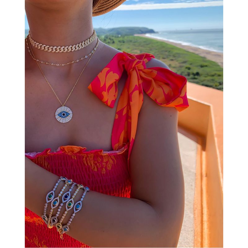 Collana Hip-Hop da donna con catena intrecciata in zircone cubano e passante_voghion.com
