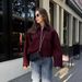 Trendy Zip-Up Wool Blend Jacket – Women’s Stylish Tweed Coat With Pockets, Streetwear Chic (Wine Red, Gray, Coffee Brown, S-L)_voghion.com