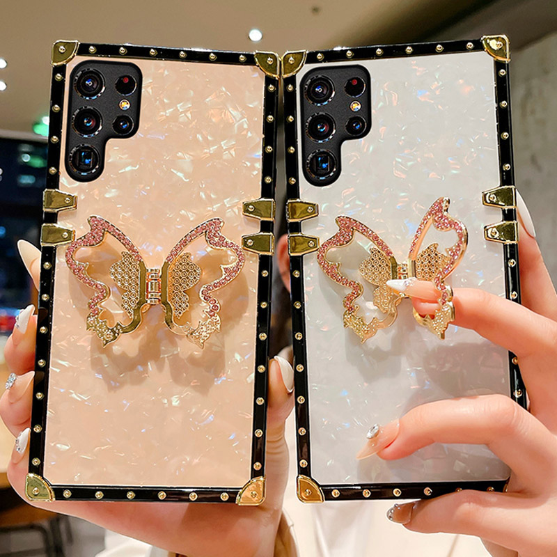 Glitter Butterfly Case For Samsung Galaxy S23 S22 Ultra S21FE S20FE A54 A53 A33 A13 A51 A52S A32 A71 S10 Shockproof Soft Cover_voghion.com