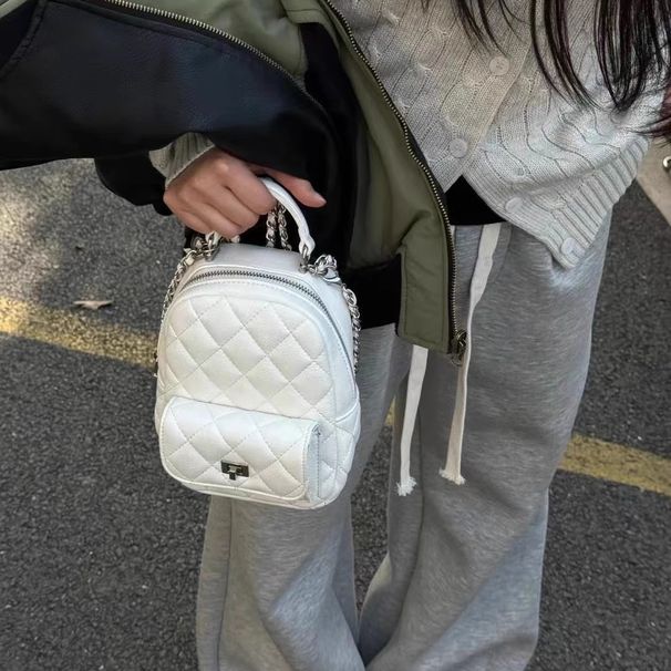 2025 Mini Quilted Chain Summer New Cute Small Backpack Simple Versatile Women's Bag_voghion.com