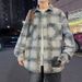 Youth Spring And Autumn New Denim For Men 2025 Trendy Handsome Checkered Shirt Jacket Casual Top_voghion.com