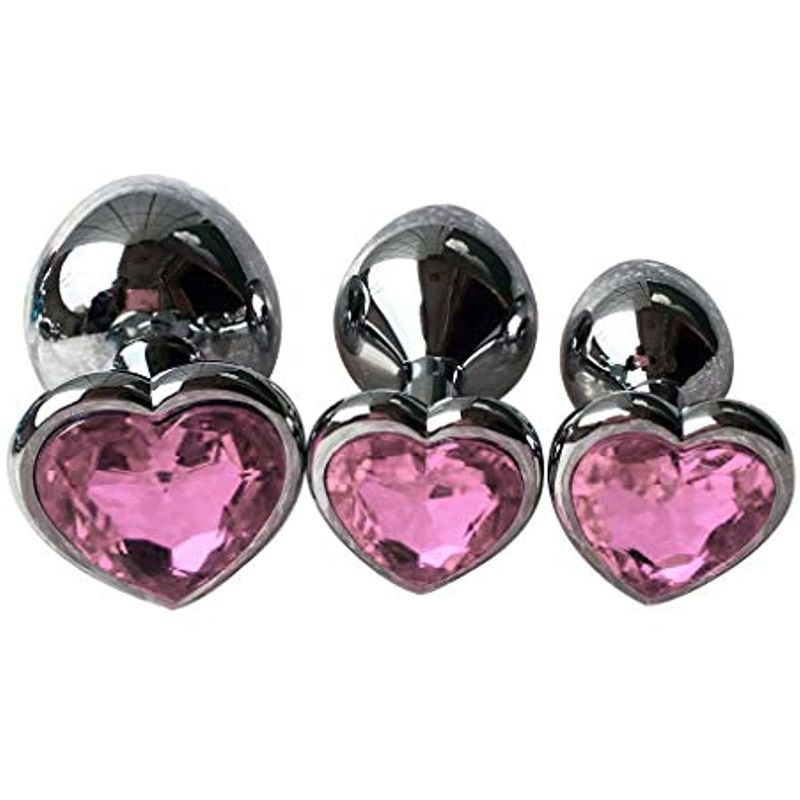 Butt 3Pcs Metal Toys Heart Shaped Anal Butt Plug Kit S&M Adult Gay Anal Plugs Woman Men Sex Gifts Things f               s_voghion.com