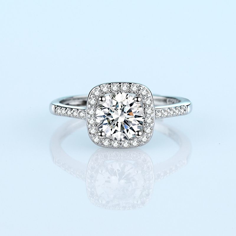 Klassische Luxus Square Bag Moissanite Ring für Frauen 1 Karat Diamant Ehering Kuaishou Live_voghion.com