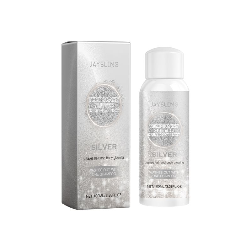 Spray glitter argento, bagliore argento per creare un effetto festa spray illuminante per la pelle della clavicola_voghion.com