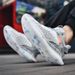 New men's shoes spring and autumn breathable flying woven shoes Fashion sports shoes mesh casual fish scale large size running shoes_voghion.com