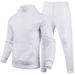 2024 autumn/winter men's women's casual European size solid color with fleece loose fitting hoodie and pants two-piece_voghion.com