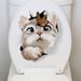 Chuanhao Cartoon Schmetterling Katze Wand Abnehmbare Toilette Badezimmer Dekoration Wasserdicht Selbstklebende Aufkleber_voghion.com