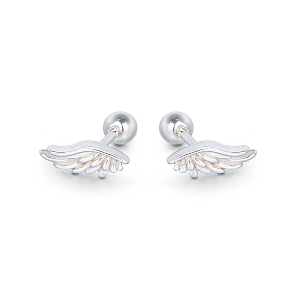Orecchini a perno con chiusura a vite in argento sterling 925 A1327_voghion.com