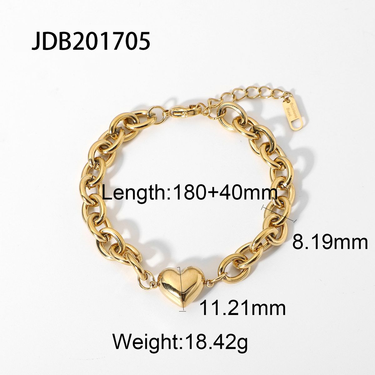 INS Neue Mode 14K Wahre Vergoldung Edelstahl Liebe Anhänger Kette Armband Schmuck_voghion.com