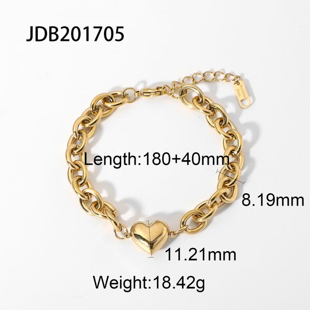 INS Neue Mode 14K Wahre Vergoldung Edelstahl Liebe Anhänger Kette Armband Schmuck_voghion.com