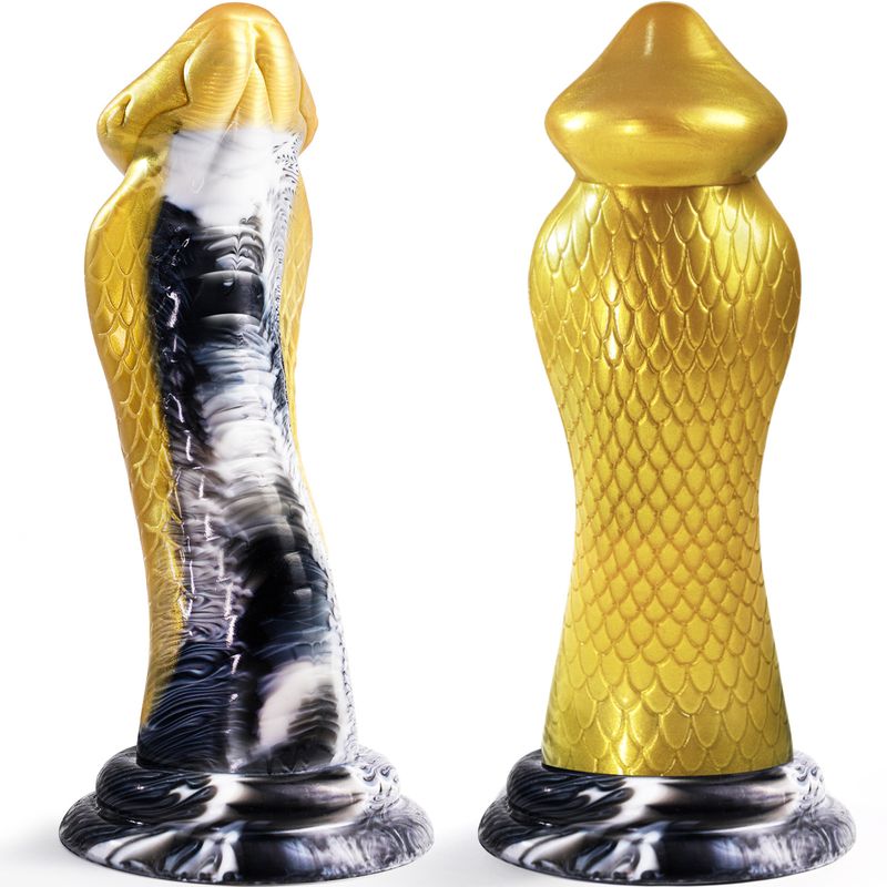 Cobra Gode manuel en silicone pour femme, pénis artificiel de forme spéciale, surdimensionné, courbé, doux, avec ventouse_voghion.com