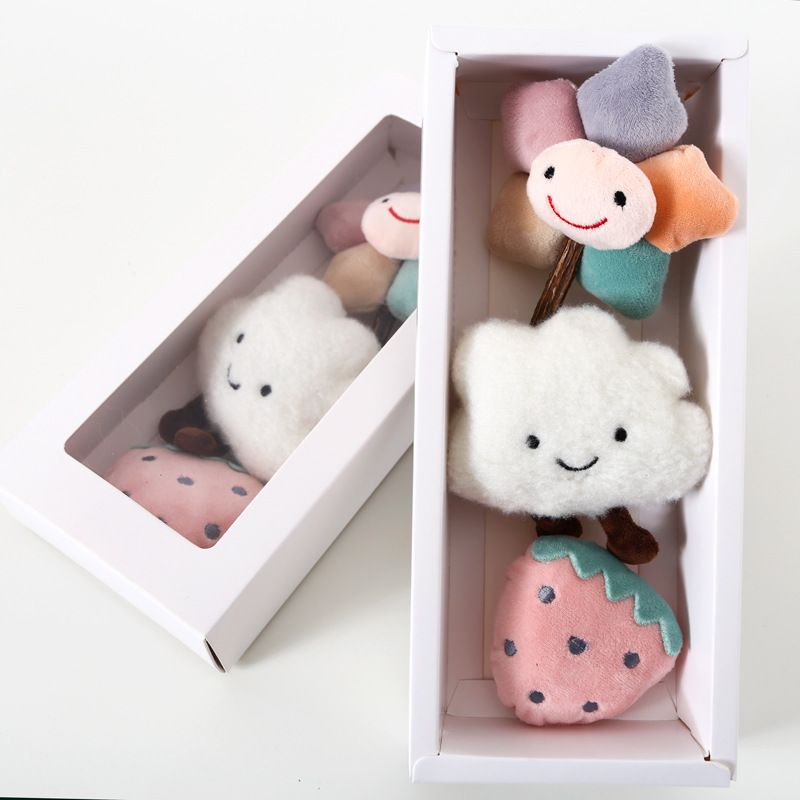 Pet Cat Interactive Catnip Wooden Stick Bell Plush Comfort Toy Strawberry Cloud Set Gift_voghion.com