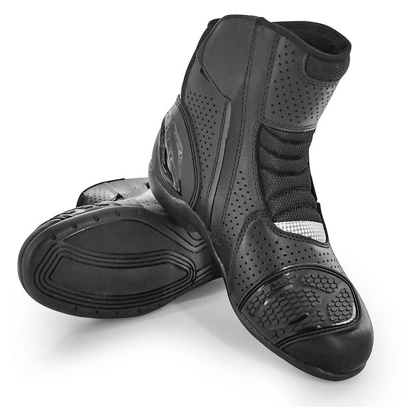 Motorradreitschuhe und -stiefel für den Sommer im Freien, echtes Leder, Mesh-Motorradschuhe, schützende, reflektierende, rutschfeste Motorrad-Reise-Offroad-Schuhe_voghion.com