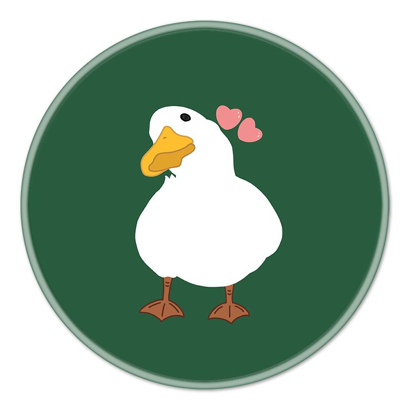 Tapis de souris rond de petite taille, résistant aux taches, bord verrouillable, motif oie mignonne, imperméable, pour ordinateur portable, pour la maison, le bureau, antidérapant_voghion.com