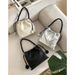 Soft sheepskin genuine leather drawstring bucket bag, 2024 new niche handbag, women's lazy style crossbody bag_voghion.com