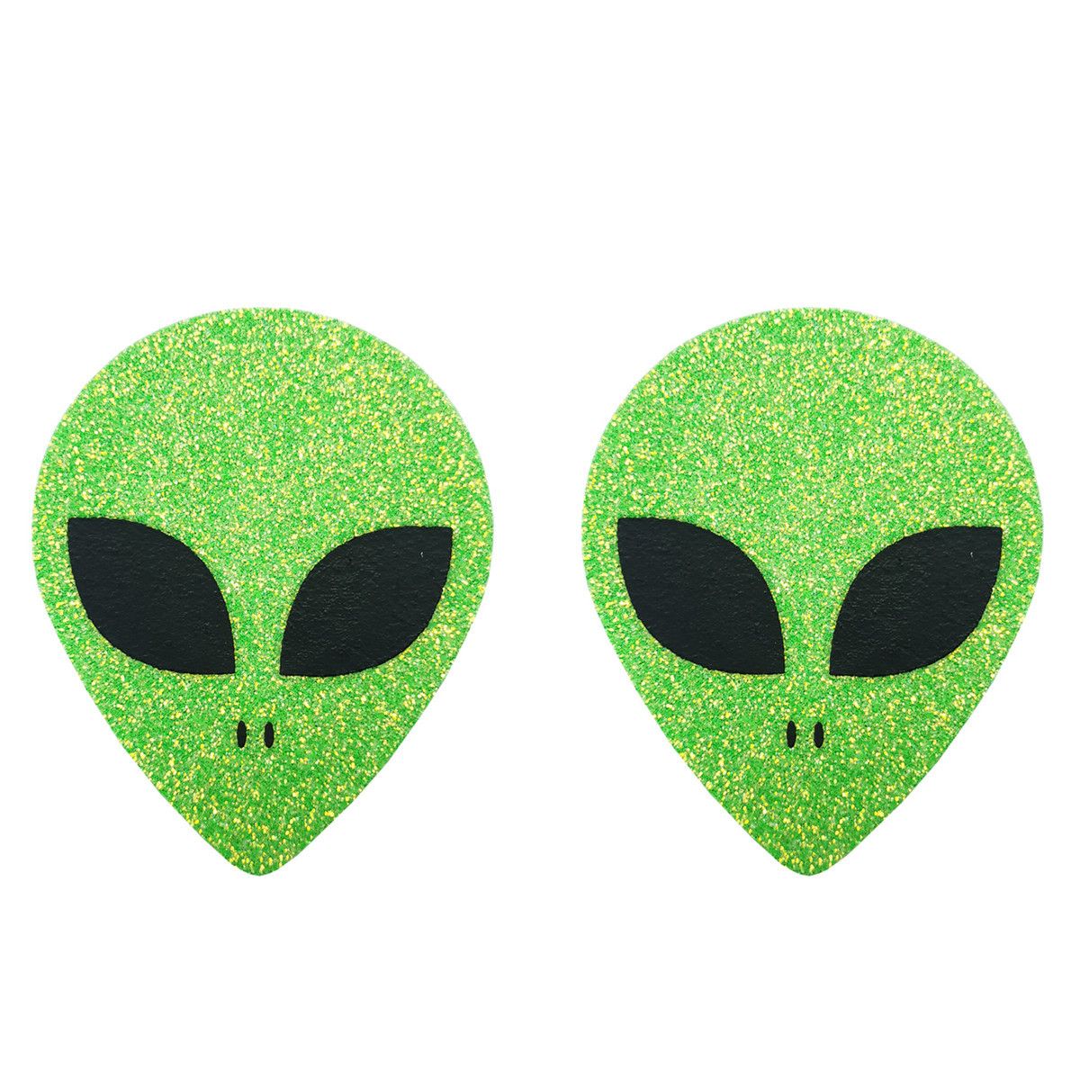 Cross-border spot nipple patch, soft gelite nipple patch, disposable breast patch, green glitter alien breast patch_voghion.com