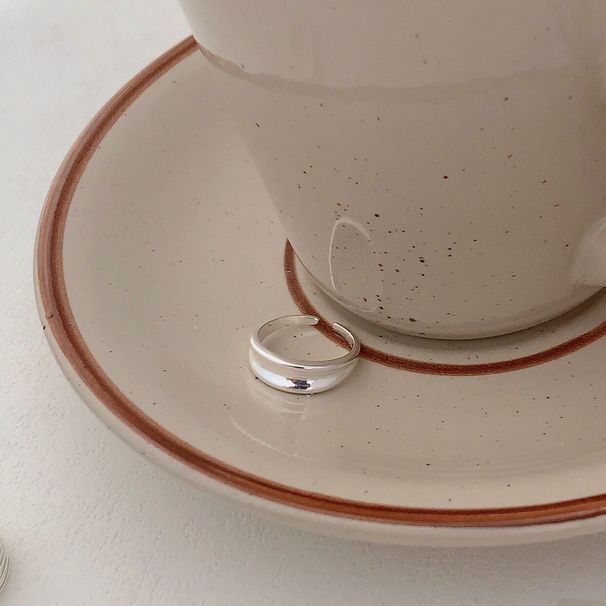 Hengheng Pure Silver Line Wrapped Open For Women Korean New Ins Trend Simple Cold Style Niche Ring_voghion.com