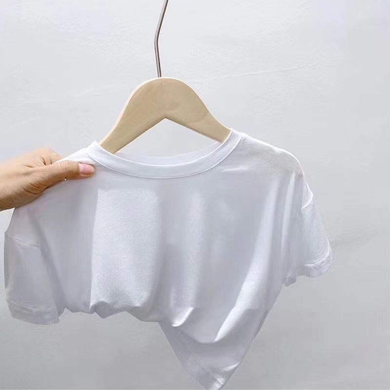 Mamă și copii Îmbrăcăminte pentru bebeluși de vară Pi Shuai Băieți Literă Bumbac cu mânecă scurtă Tricou lejer În copilul mic Confortabil Top Tide_voghion.com