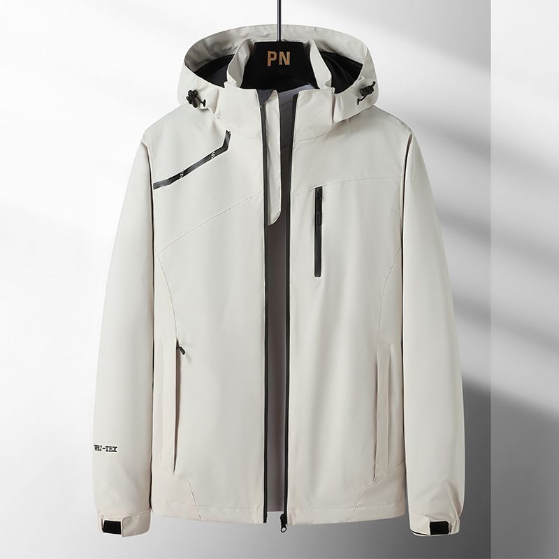 Jachetă de primăvară pentru bărbați, subțire, softshell, cu un singur strat, rezistentă la vânt și impermeabilă, jachetă de exterior de dimensiuni mari, haină de exterior_voghion.com