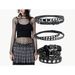 Punk Double Loop Belt With Glow-in-the-Dark Studs, Adjustable 182CM Long Waist Chain For Cyberpunk/Rave Fashion_voghion.com