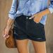 Dameskleding Elastisch geperforeerd gekruld denim shorts Casual jeans_voghion.com