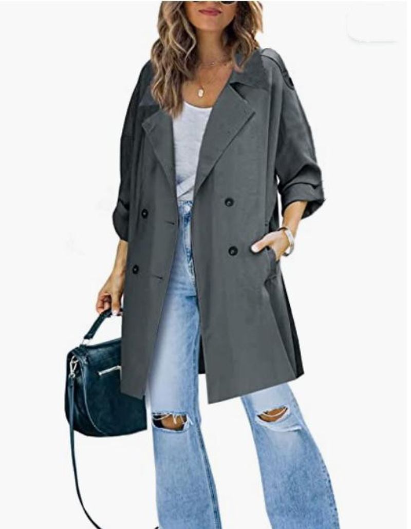 Damen Frühling Mittel bis locker lässig Langarm Windjacke Mantel für Frauen_voghion.com