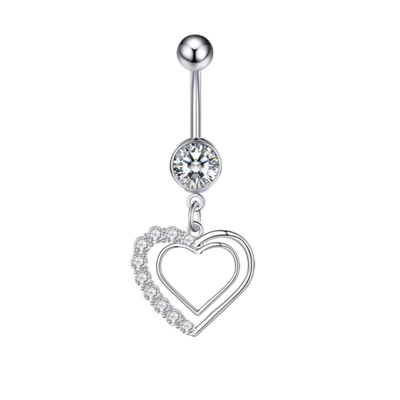 Piercing per ombelico con nappa a farfalla in zircone micro pavé transfrontaliero europeo e americano_voghion.com