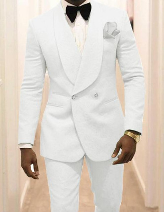 Herrenanzug Business-Casual-Anzug Zweiteiliger Herren-Hochzeitsanzug für den Trauzeugen_voghion.com