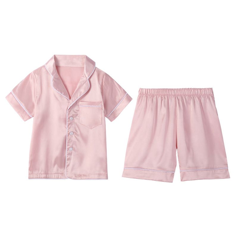 Baby Clothing Girls' pajamas Spring silk ice Silk children's homewear set teenage boys' pajamas_voghion.com
