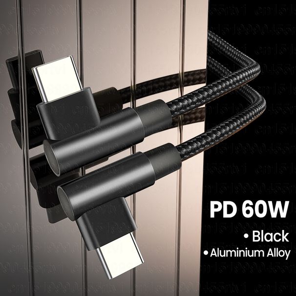 PD 60W dual elbow fast charging USB C cable, suitable for book Pro C-type to USB C QC4.0 date line, suitable f_voghion.com