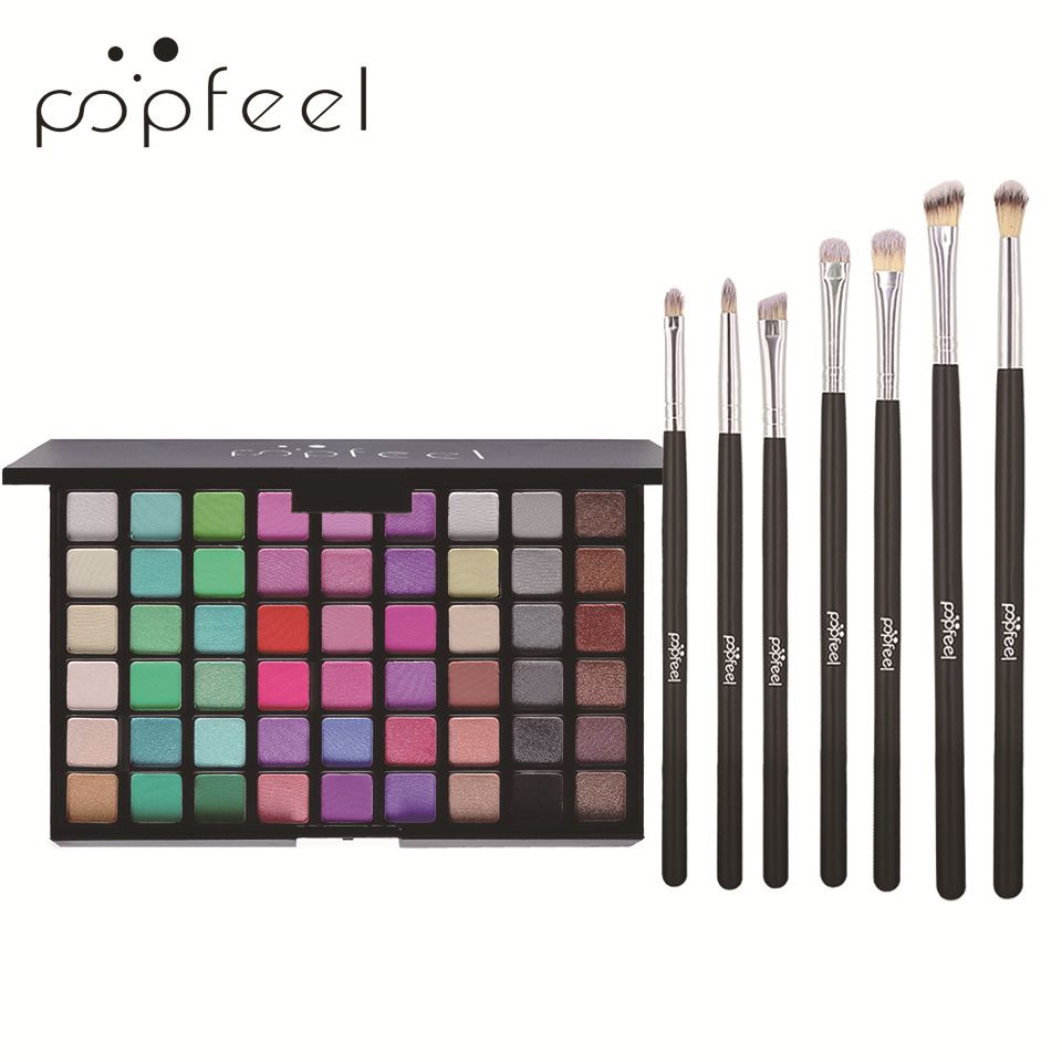 Makyaj Setleri POPFEEL 54 Renk Toprak Tonu Göz Farı Paleti Mat Nude Makyaj Sedefli 7 Göz Farı Fırçası Yeni Başlayanlar İçin_voghion.com