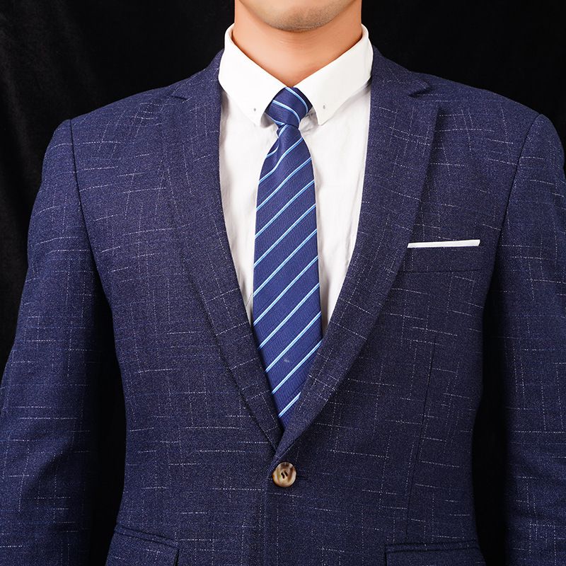 Cravatta da uomo con cerniera, elegante e formale, per donna, sposo, matrimonio, blu a righe, sottile, nera, senza nodo, facile da tirare_voghion.com