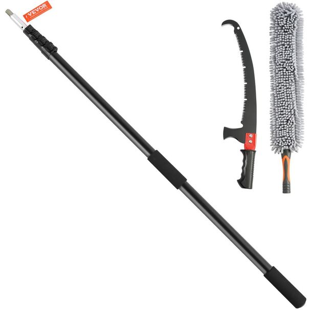 VEVOR Manual Pole Saw, 4.9-20 Ft Extendable Tree Pruner, Sharp Steel Blade For High Branches Trimming, With Lightweight Aluminum Alloy Handle And A_voghion.com